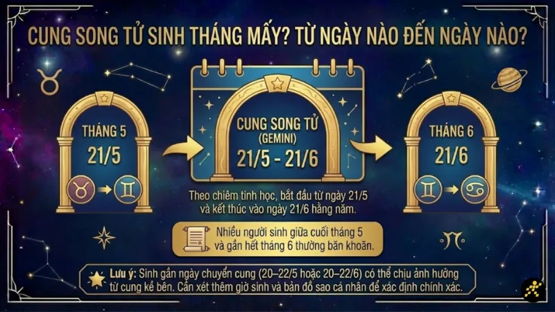 Khung thời gian chuẩn của Song Tử trong chiêm tinh